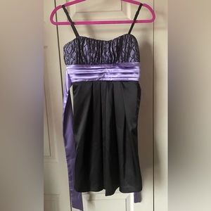 Byer California black and purple cocktail dress